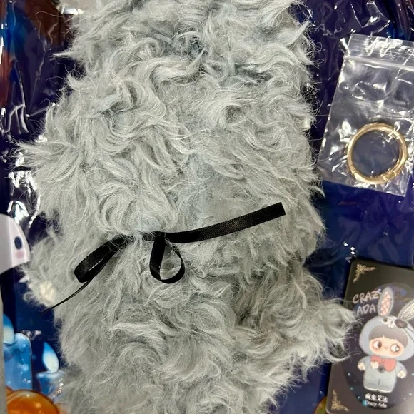 Adorable Meymei Plush Rabbit Doll with Gray Outfit - Picture 3 of 4